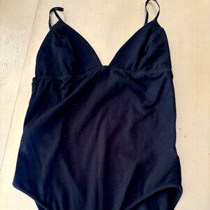 Black Cotton Bodysuit